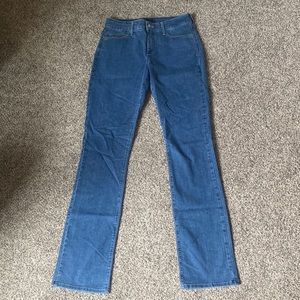 NYDJ, blue denim bootcut jeans, 8 Long